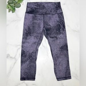 Lululemon Align Crop *21" Pixel Print Purple Quartz Black size 4